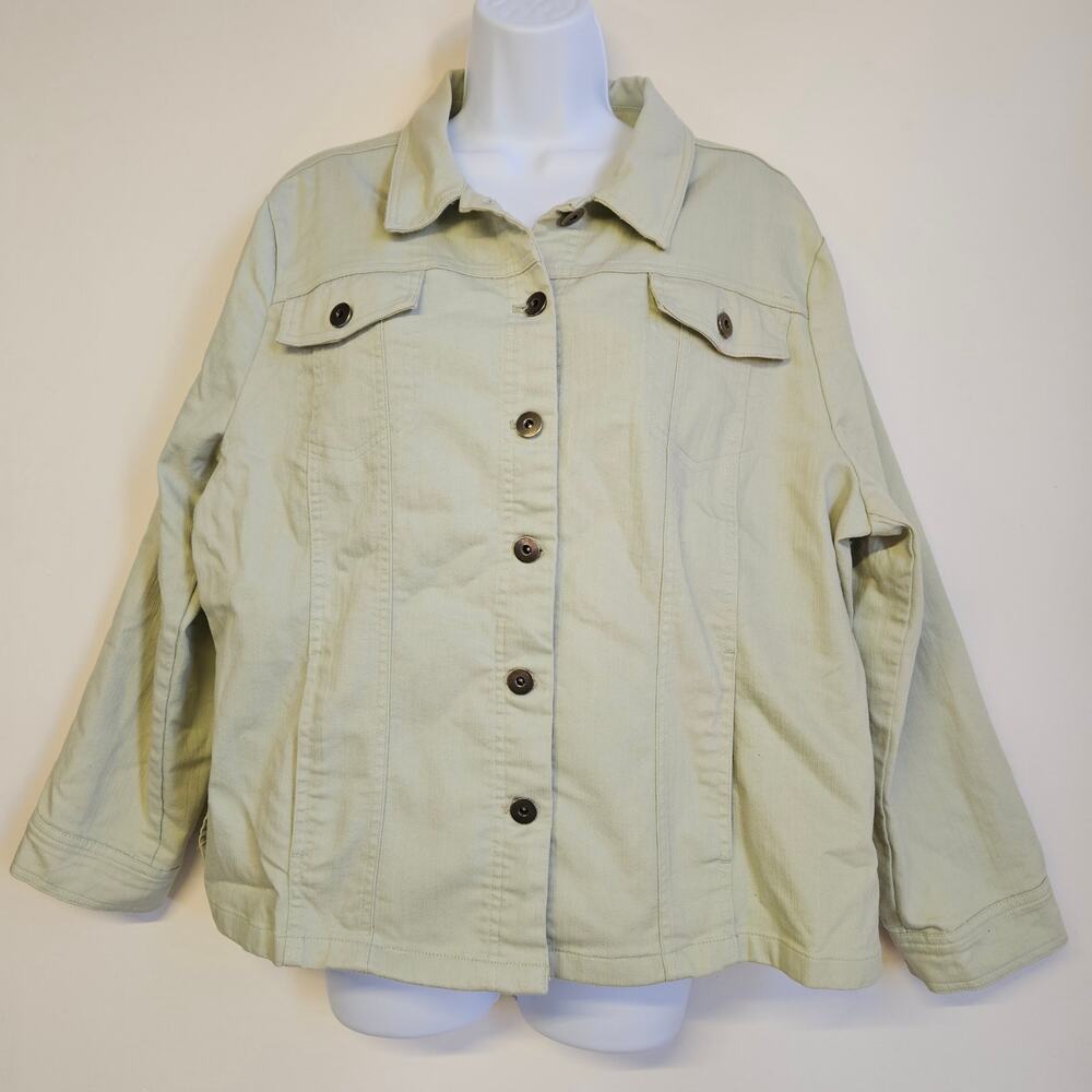 N Touch‎ Petite Cream Button Front Jacket Size PXL Women's Mature Grandmacore